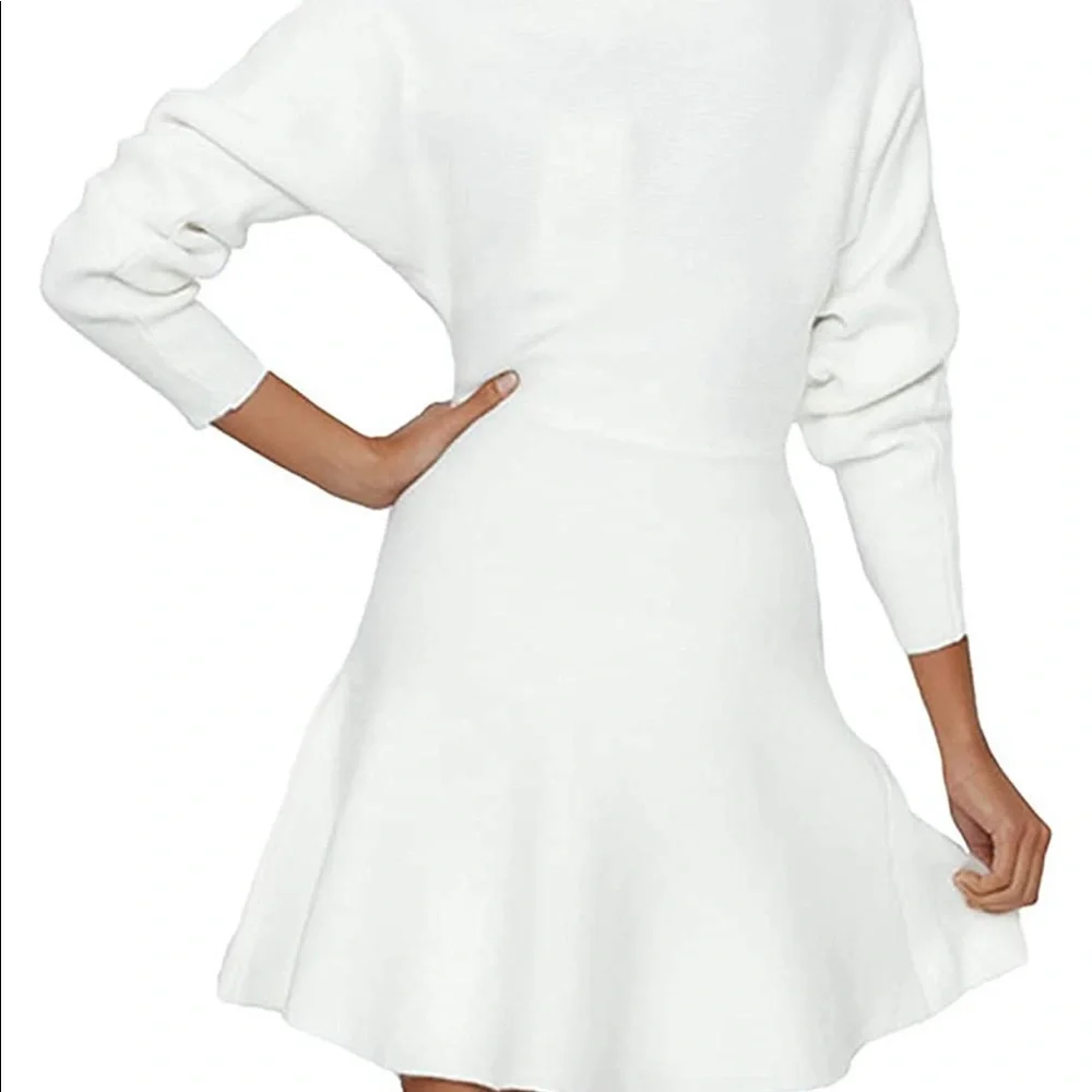 Long Sleeve Sweater Wrap Dress - Picture 3 of 13